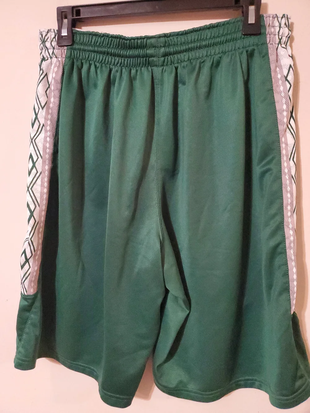 RARE Y2k Nike Air Jordan Green Basketball Shorts White Geometric Side Panels